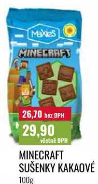 MINECRAFT SUŠENKY KAKAOVÉ, 100g 