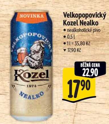 Velkopopovický Kozel Nealko, 0,5 l