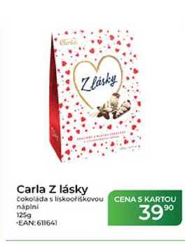 Carla Z lásky čokolada s liskooriškovou náplní 125g