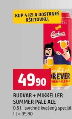 BUDVAR + MIKKELLER SUMMER PALE ALE 0,5l svrchně kvašený speciál 
