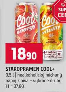 STAROPRAMEN COOL+ 0,5l nealkoholický míchaný nápoj z piva vybrané druhy