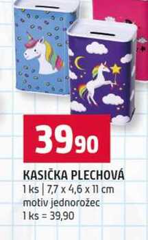 KASIČKA PLECHOVÁ 1 ks 7,7 x 4,6 x 11 cm motiv jednorožec
