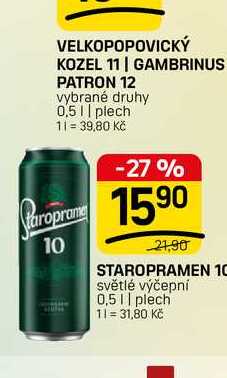 STAROPRAMEN 10 světlé výčepní 0,5l, plech