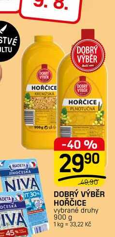 DOBRÝ VÝBĚR HOŘČICE vybrané druhy 900 g