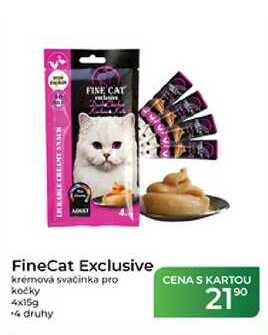 FineCat Exclusive kremová svačinka pro kočky 4x15g
