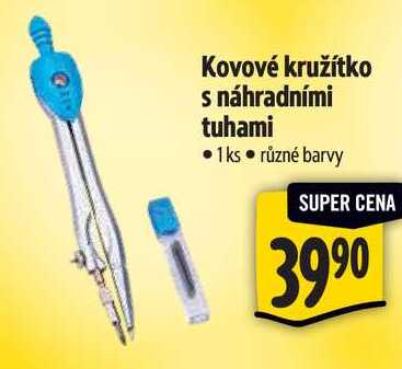 Kovové kružítko s náhradními tuhami