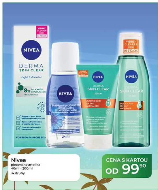 Nivea pleťová kosmetika 40ml - 200ml