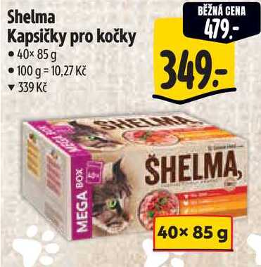 Shelma Kapsičky pro kočky, 40× 85g