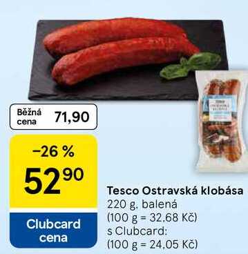 Tesco Ostravská klobása, 220 g