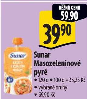 Sunar Masozeleninové pyré, 120 g 