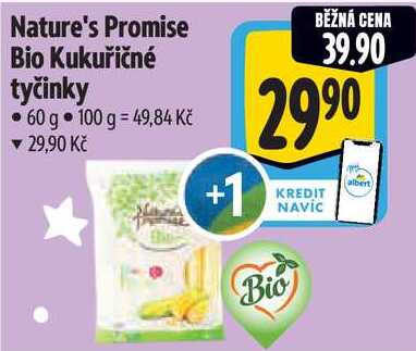 Nature's Promise Bio Kukuřičné tyčinky, 60 g