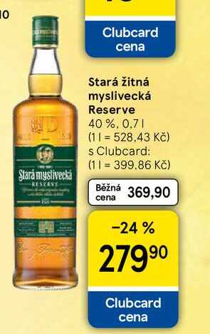 Stará žitná myslivecká Reserve 40%, 0,7 l