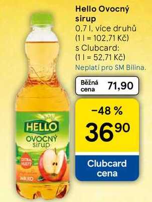 Hello ovocný sirup, 0.7 l