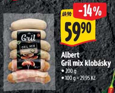 Albert Gril mix klobásky, 200 g