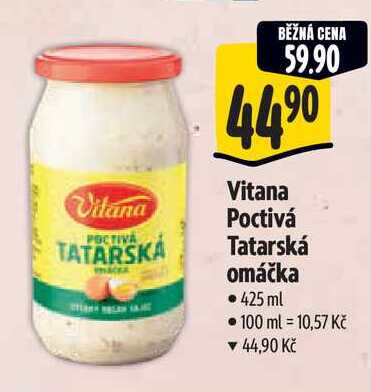 Vitana Poctivá Tatarská omáčka, 425 ml 