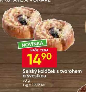 Selský koláček s tvarohem a švestkou 70 g 