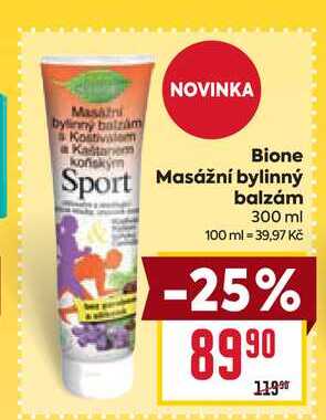 Bione Sport Masážní bylinný balzám 300 ml
