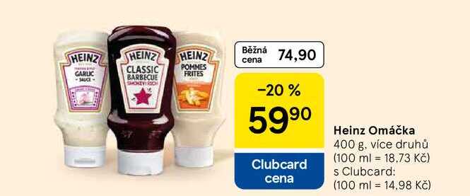 Heinz Omáčka, 400 g, více druhů