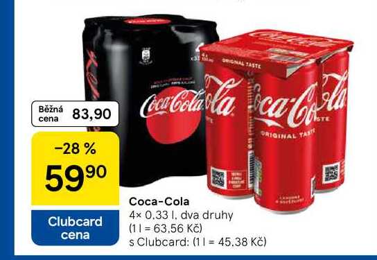 Coca-Cola, 4× 0.33 l