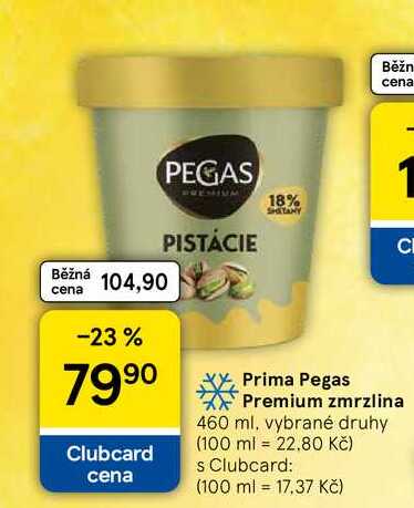 Prima Pegas Premium zmrzlina, 460 ml, vybrané druhy