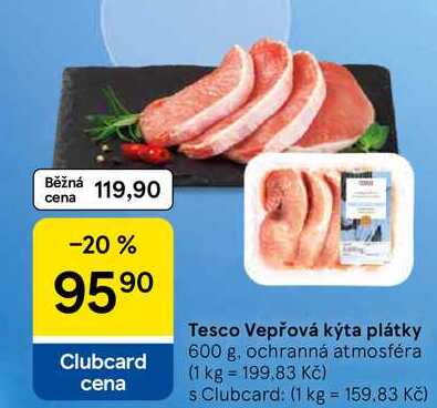 Tesco Vepřová kýta plátky, 600 g 