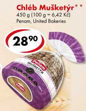 Chléb Mušketýr, 450 g