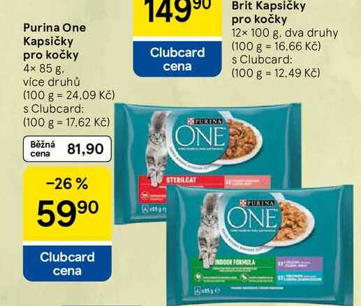 Purina One Kapsičky pro kočky, 4× 85 g