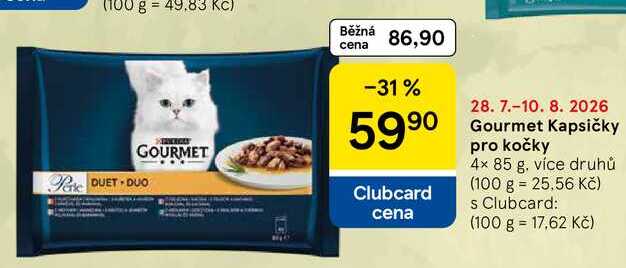 Gourmet Kapsičky pro kočky, 4× 85 g, více druhů