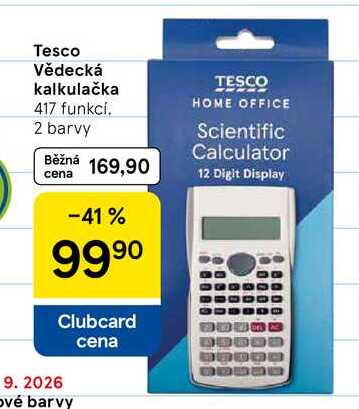 Tesco Vědecká kalkulačka 417 funkcí. 2 barvy 