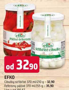 EFKO Cibulky stříbřité 370 ml/210 g