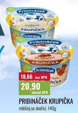 PRIBINÁČEK KRUPIČKA, mléčný.se skořicí, 140g 