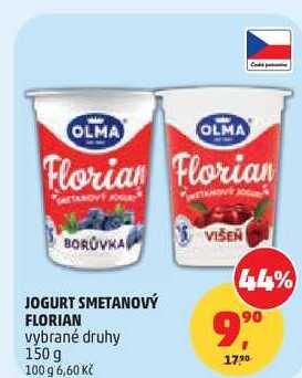JOGURT SMETANOVÝ FLORIAN vybrané druhy, 150 g