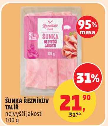 ŠUNKA ŘEZNÍKŮV TALÍŘ nejvyšší jakosti, 100 g