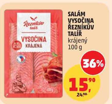 SALÁM VYSOČINA ŘEZNÍKŮV TALÍŘ krájený, 100 g