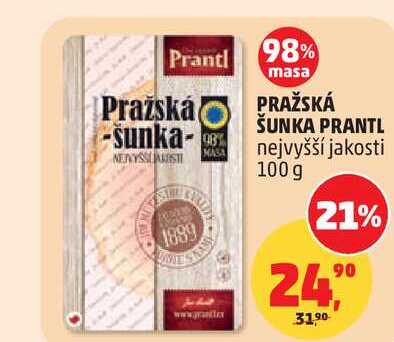 PRAŽSKÁ ŠUNKA PRANTL nejvyšší jakosti, 100 g