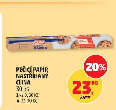 PEČICÍ PAPÍR NASTŘÍHANÝ CLINA, 30 ks