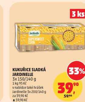 KUKUŘICE SLADKÁ JARDINELLE, 3x150/140 g 
