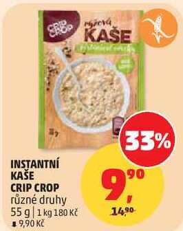 INSTANTNÍ KAŠE CRIP CROP různé druhy, 55 g 