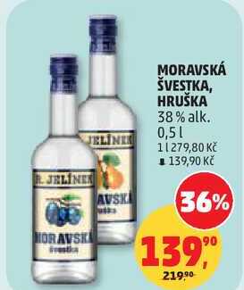 MORAVSKÁ ŠVESTKA, HRUŠKA 38% alk., 0,5 l