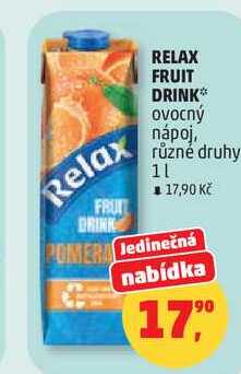 RELAX FRUIT DRINK ovocný парој, různé druhy, 1 l 