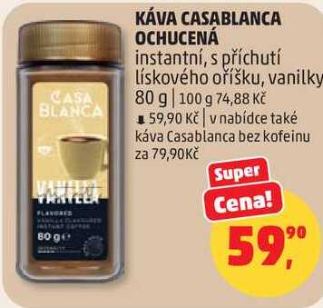 KÁVA CASABLANCA OCHUCENÁ instantní, s příchutí vanilky, 80 g 