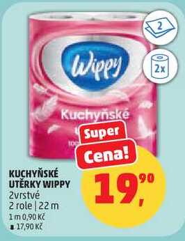KUCHYŇSKÉ UTĚRKY WIPPY, 2vrstvé, 2 role