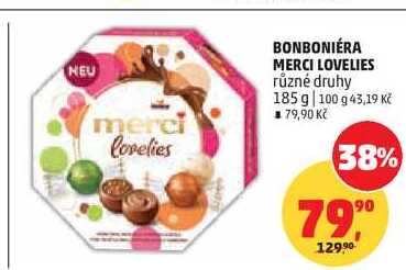 BONBONIÉRA MERCI LOVELIES různé druhy, 185 g 