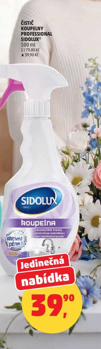 ČISTIČ KOUPELNY PROFESSIONAL SIDOLUX, 500 ml