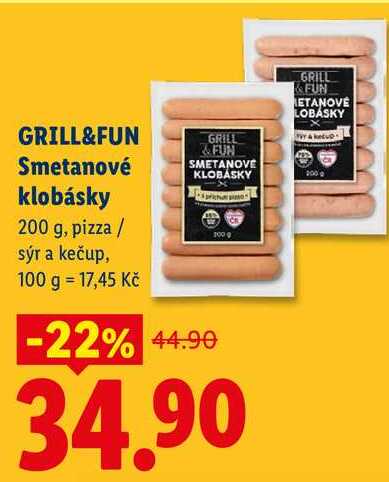 GRILL&FUN Smetanové klobásky, 200 g