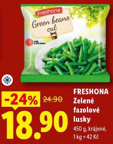 FRESHONA Zelené fazolové lusky, 450 g