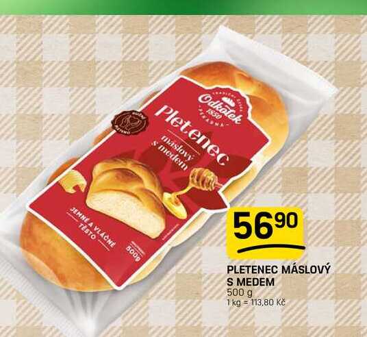 PLETENEC MÁSLOVÝ S MEDEM 500 g