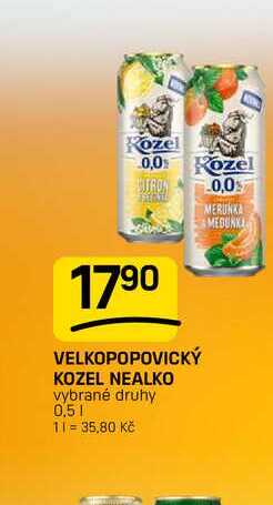 VELKOPOPOVICKÝ KOZEL NEALKO vybrané druhy 0,5l
