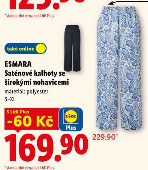 ESMARA Saténové kalhoty se širokými nohavicemi