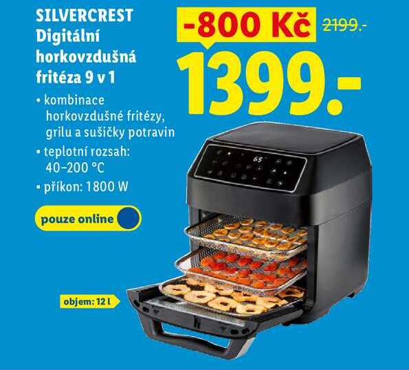 SILVERCREST Digitální horkovzdušná fritéza 9 v 1